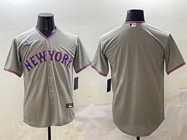 Men's New York Mets Blank Grey 2025 Limited Stitched Baseball Jersey Men's New York Mets Blank Grey 2025 Limited Stitched Baseball Jersey